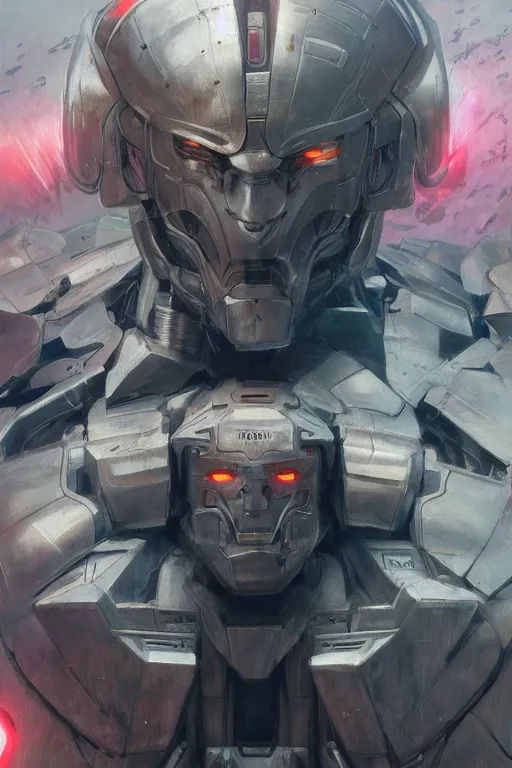 Prompt: Nicolas Cage as super Mecha anime robot, intricate, highly detailed, smooth, artstation, digital illustration by Ruan Jia and Mandy Jurgens and Artgerm and Wayne Barlowe and Greg Rutkowski and Zdislav Beksinski