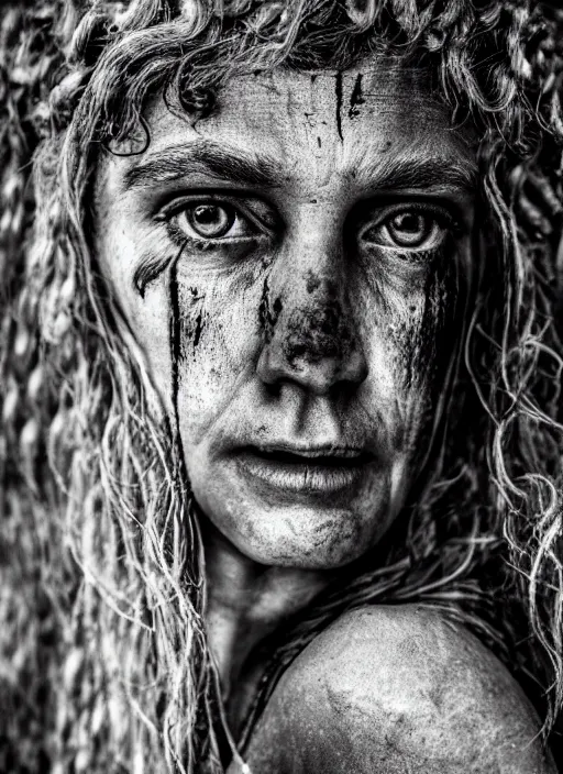 Prompt: Award winning Editorial photo of a medieval Native Female Liechtensteiners with incredible hair and beautiful hyper-detailed eyes wearing traditional garb by Lee Jeffries, 85mm ND 5, perfect lighting, gelatin silver process