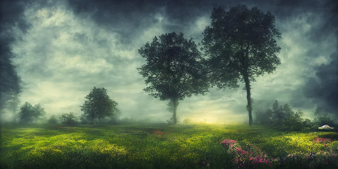 Image similar to a beautiful painting of heaven garden by mikko lagerstedt