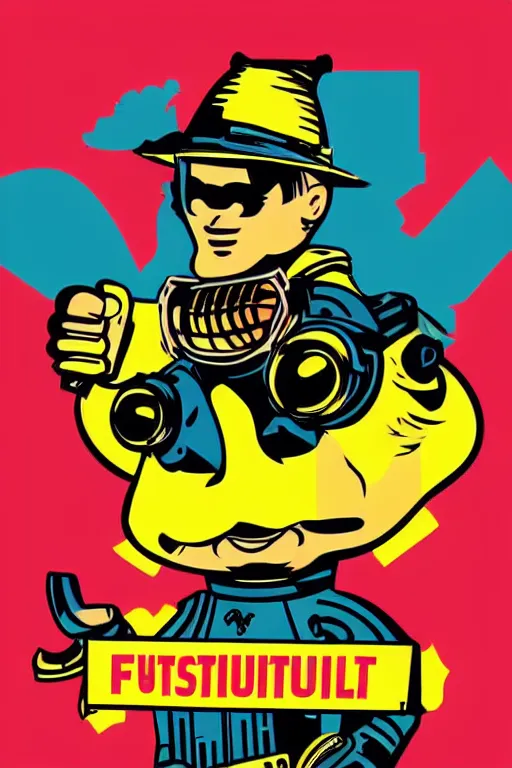 Image similar to fallout 7 6 retro futurist illustration art by butcher billy, sticker, colorful, illustration, highly detailed, simple, smooth and clean vector curves, no jagged lines, vector art, smooth andy warhol style