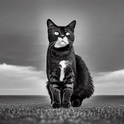 Image similar to an award winning photograph of a cat on a runway