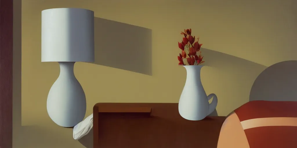 Image similar to the vase, in a cozy bedroom, summer evening, kenton nelson