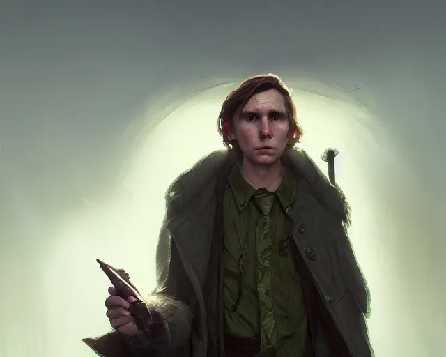 Image similar to highly detailed portrait of paul dano as a fantasy goblin, in gta v, stephen bliss, unreal engine, fantasy art by greg rutkowski, loish, rhads, ferdinand knab, makoto shinkai and lois van baarle, ilya kuvshinov, rossdraws, tom bagshaw, global illumination, radiant light, detailed and intricate environment