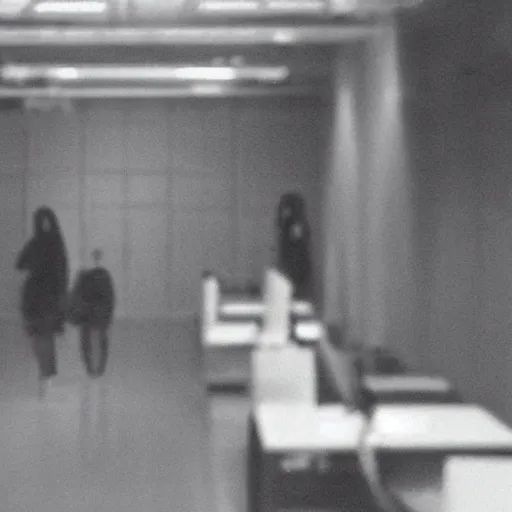 Image similar to Eerie security footage of faceless people staring at the camera