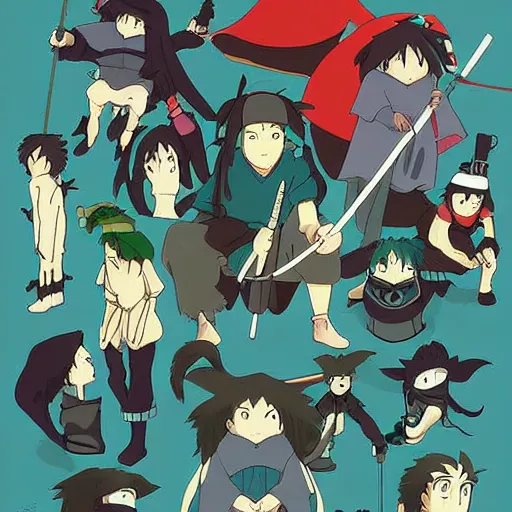 Prompt: studio ghibli ninja, amazing digital art, by studio ghibli in the style of japanese anime films,