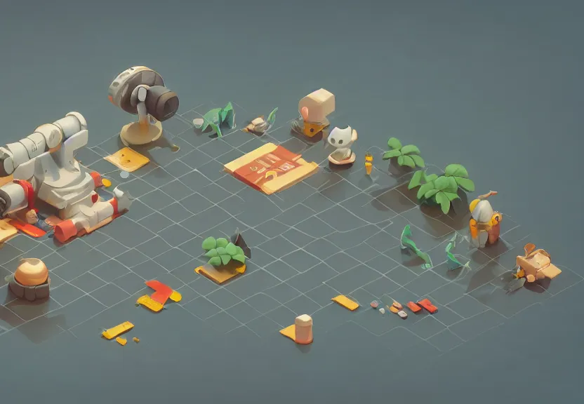 Prompt: isometric chubby cute cannon, clean, cartoon, octane render, unreal engine, artstation