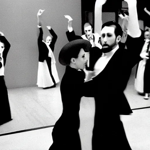 Image similar to orthodox Jews dancing in American Psycho (1999)