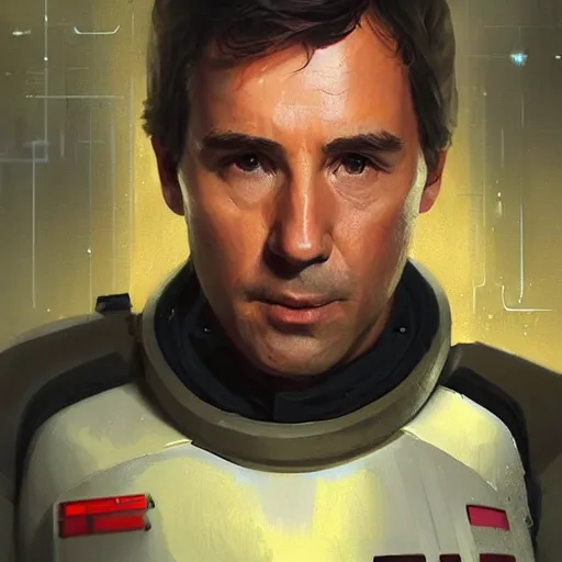 Image similar to portrait of a man by greg rutkowski, wedge antilles, star wars expanded universe, he is about 7 0 years old, wearing galactic ´ s alliance general uniform, digital painting, artstation, concept art, smooth, sharp foccus ilustration, artstation hq