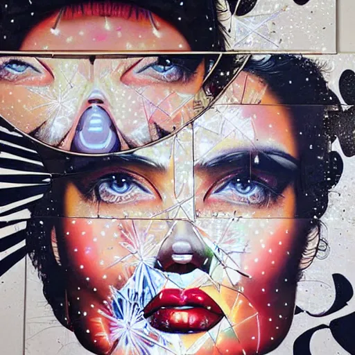 Image similar to beautiful woman being blinded by lights, 1 9 8 0's disco by sandra chevrier