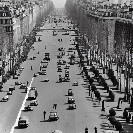 Image similar to the champs elysees in paris in 1 9 5 0