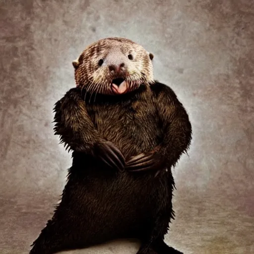 Prompt: nicolas cage wearing a sea otter suit, cosplay, furry, funny, candid photograph