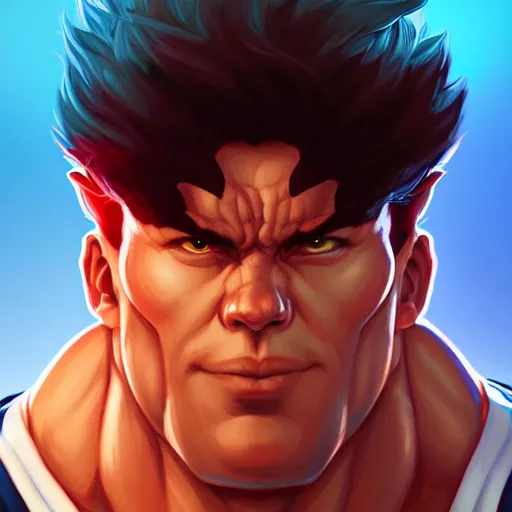 Prompt: a portrait of an american ryu from street fighter 2, art by lois van baarle and loish and ross tran and rossdraws and sam yang and samdoesarts and artgerm, digital art, highly detailed, intricate, sharp focus, trending on artstation hq, deviantart, unreal engine 5, 4 k uhd image