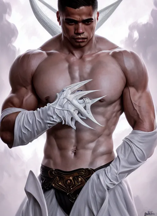 Image similar to portrait of aggressive mariano diaz mejia, d & d, muscular! white, fantasy, intricate, elegant, highly detailed, digital painting, artstation, concept art, smooth, sharp focus, illustration, art by artgerm and greg rutkowski and alphonse mucha