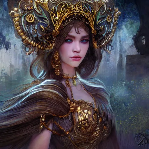 Image similar to beautiful princess, intricate detail, royo, klimt, miro, vallejo, frazetta, giger, whealan, hd, unreal engine,