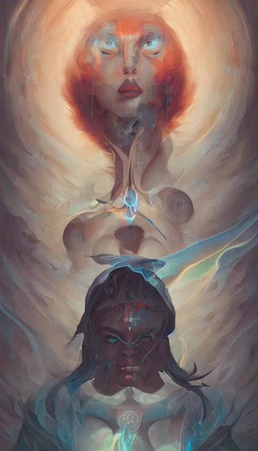 Image similar to portrait of a digital shaman, by peter mohrbacher