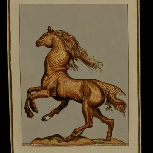 Prompt: horse trampling griffin