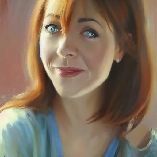 Image similar to lily aldrin, how i met your mother, alyson hannigan, painting by vladimir volegov
