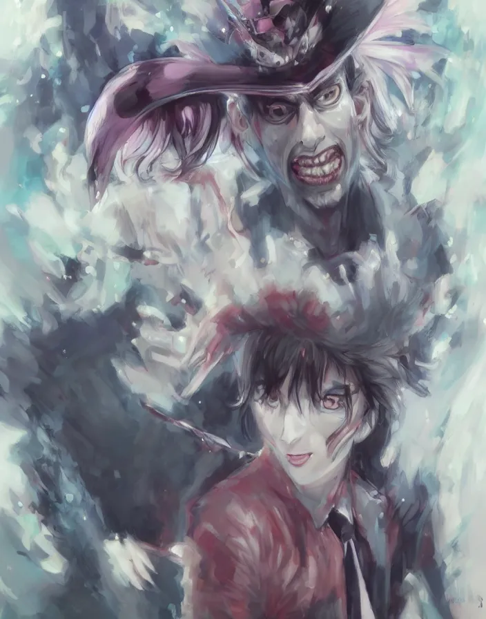 Image similar to anime portrait of beetlejuice by Stanley Artgerm Lau, WLOP, Rossdraws, James Jean, Andrei Riabovitchev, Marc Simonetti, and Sakimichan, trending on artstation