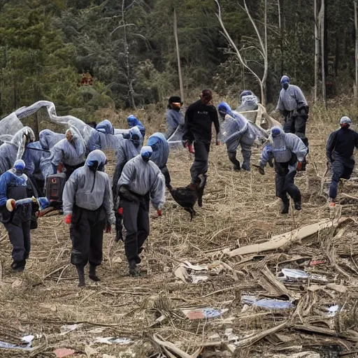 Prompt: The pandemic containment team arrives at the outbreak site 36 hours later, national geographic photo contest winner