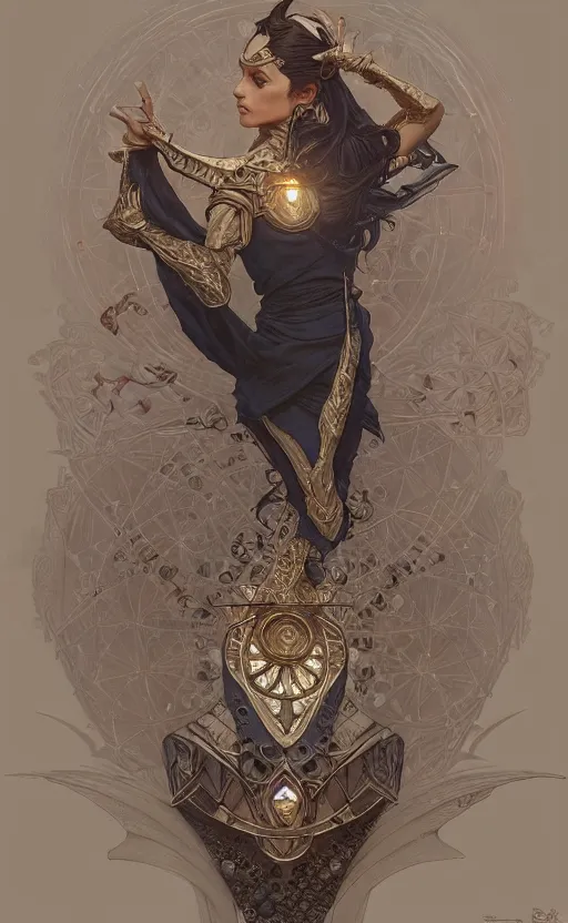 Image similar to esoteric hand gestures!!!, d & d, fantasy, intricate, elegant, highly detailed, digital painting, artstation, concept art, smooth, sharp focus, illustration, art by artgerm and greg rutkowski and alphonse mucha