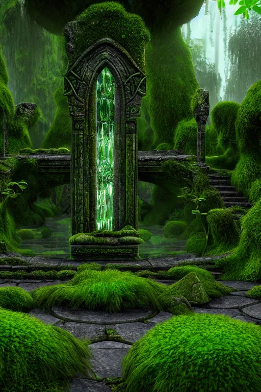 Prompt: photography of a hyper realistic lost celtic elven temple in a magical fantasy garden, mirroring water entering the temple, mossy stone pilars, epic scale, insanely complex, hyperdetailed, sharp focus, hyper realism, artstation, cgsociety, 8 k, bright colors, by takato yamamoto, unreal engine 5