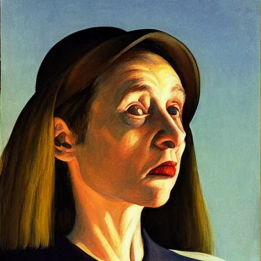 Image similar to a realistic witch portrait, by jean edward hopper,