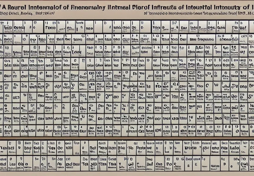 Prompt: a periodic table of important literary figures