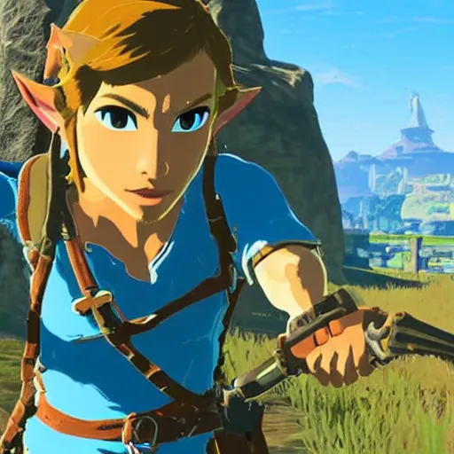 Image similar to screenshot of a carjacking in breath of the wild