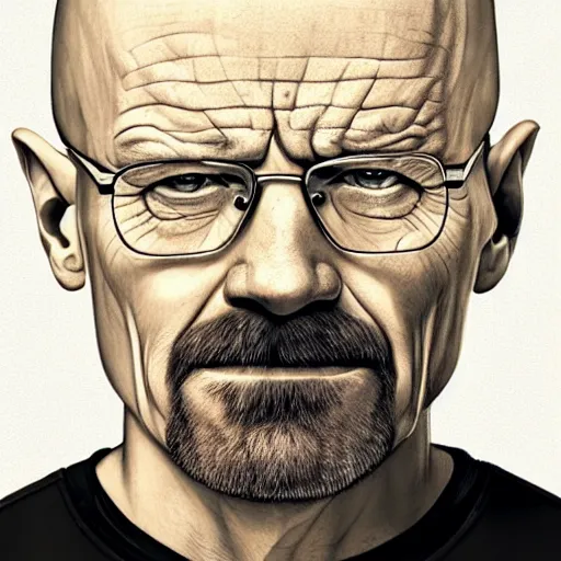 Prompt: a detailed portrait of walter white as a soy boy, art illustration, incredibly highly detailed and realistic, 8 k, sharp focus