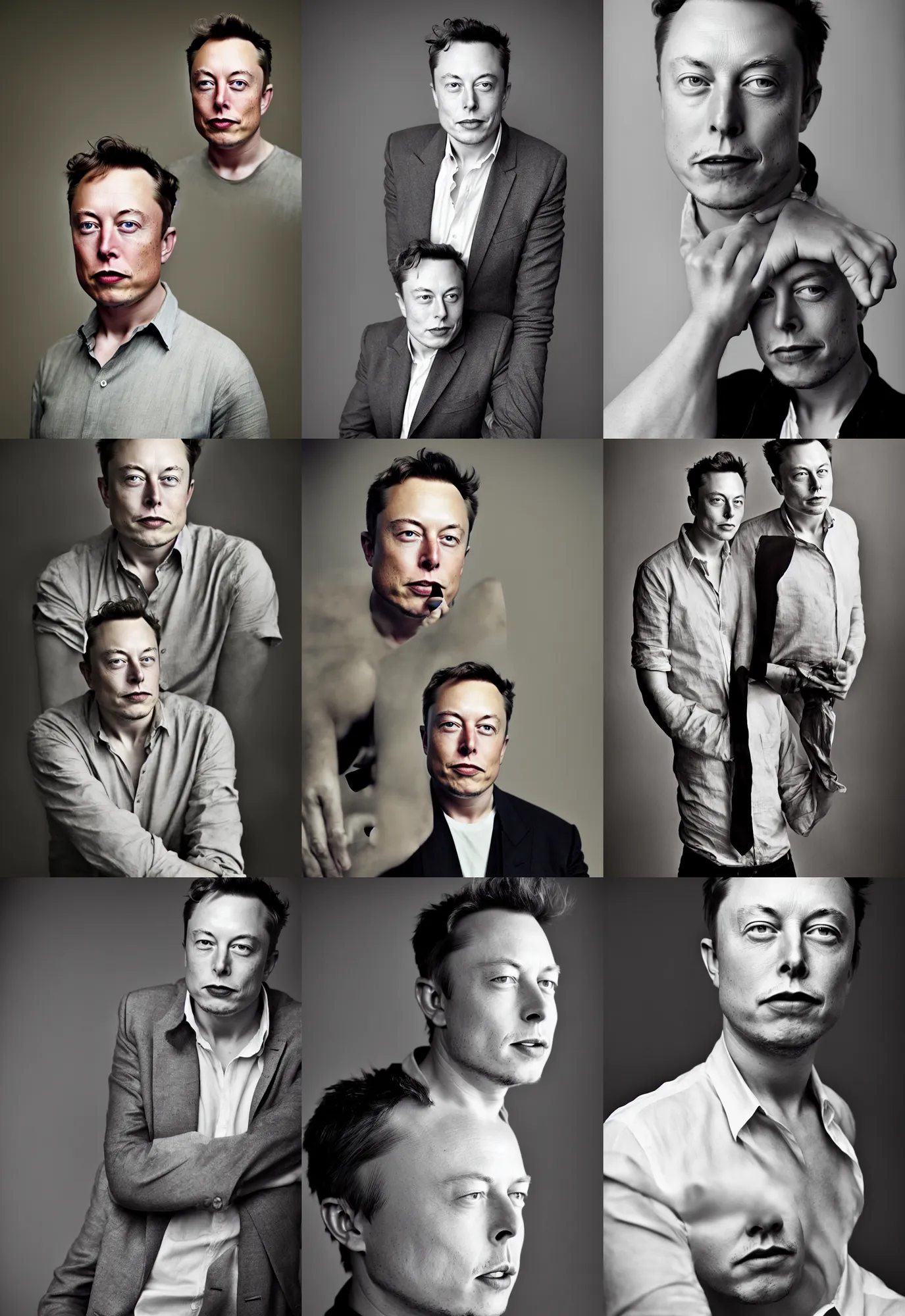 Prompt: portrait of a beautiful young scandinavian elon musk. studio photo by annie leibovitz.