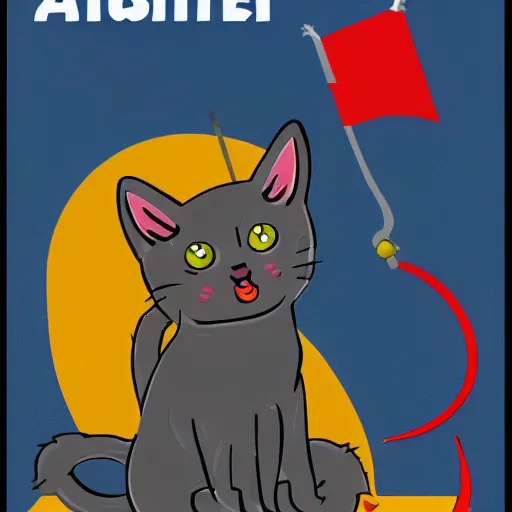 Prompt: a cute kitten astronaut in the style of a soviet propeganda poster