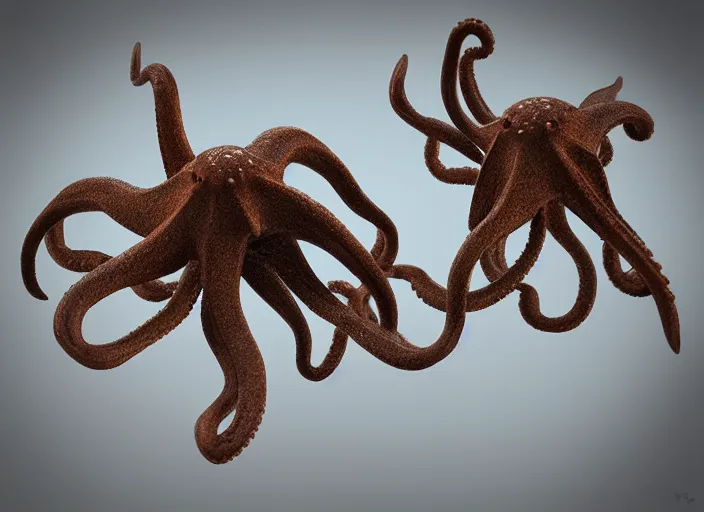 Prompt: “ flying octopus with three heads, realistic, octane render ”