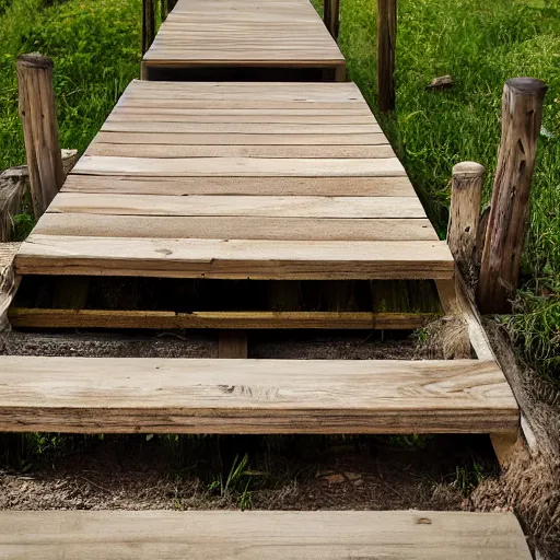 Prompt: wooden platform, realistic, photo