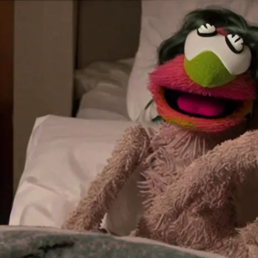 Prompt: a muppet in a coma, sad image