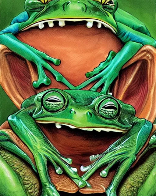 Image similar to two happy frogs by glenn fabry