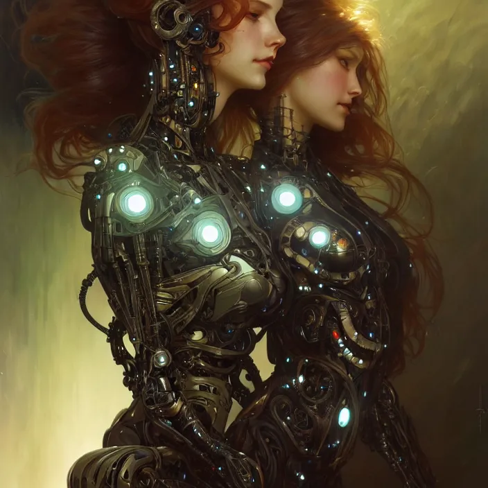 Image similar to organic cyborg, black plastic, diffuse lighting, fantasy, intricate, elegant, highly detailed, lifelike, photorealistic, digital painting, artstation, illustration, concept art, smooth, sharp focus, art by john collier and albert aublet and krenz cushart and artem demura and alphonse mucha