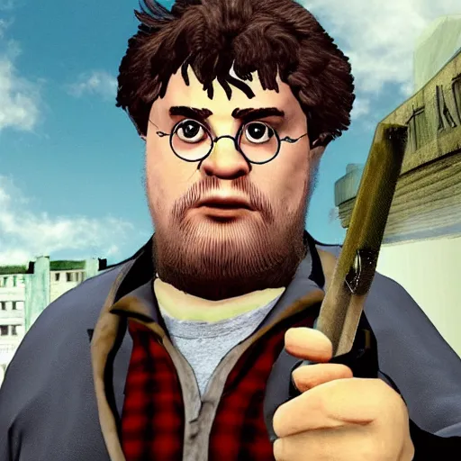 Image similar to harry potter ps 2 hagrid in grand theft auto