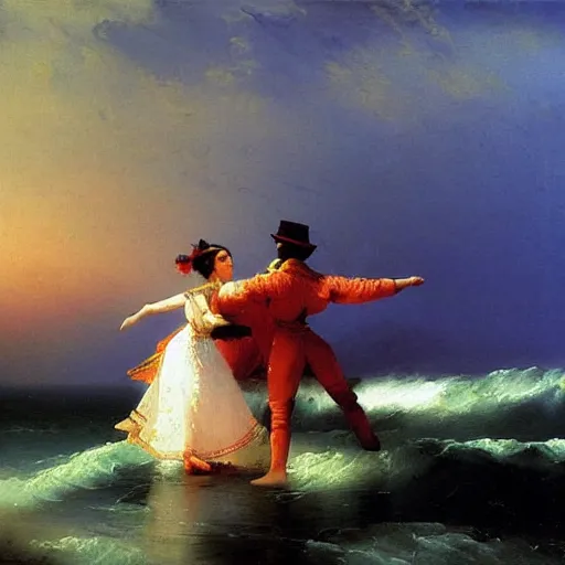 Image similar to dancers by ivan aivazovsky