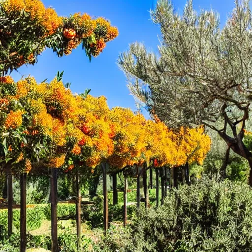 Image similar to a beautiful sunny afternoon in Northern Portugal, countryside, gardens with orange trees and lemons trees