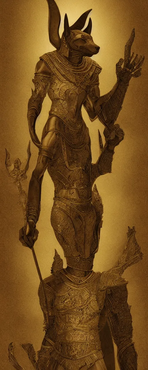 Image similar to god anubis, highly detailed, concept art, intricate, sharp focus, einar jonsson and bouguereau