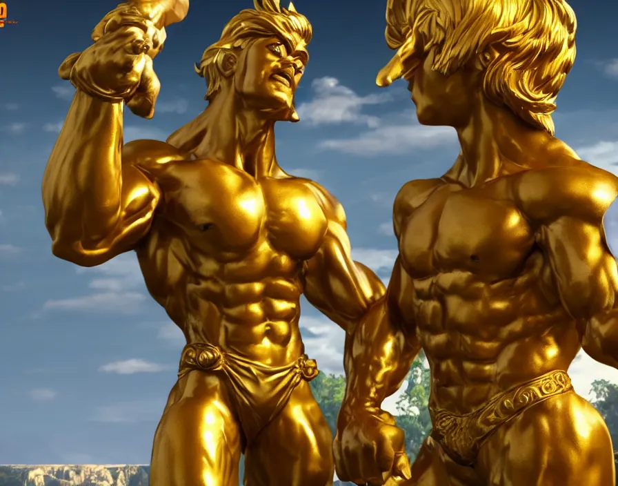 Prompt: golden statue of mario with muscle body like a giga chad, beautiful texture, beautiful graphics, fantasy artwork, very beautiful scenery, hd, hdr, ue 5, ue 6, unreal engine 5, cinematic 4 k wallpaper, 8 k, ultra detailed