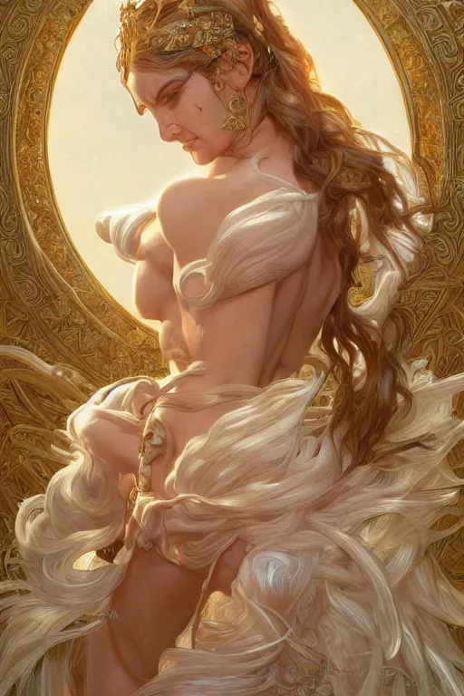 Prompt: ultra realistic illustration, a stunningly beautiful greek goddess of chaos played by chris evans and britney spears, intricate, elegant, highly detailed, digital painting, artstation, concept art, smooth, sharp focus, illustration, art by artgerm and greg rutkowski and alphonse mucha