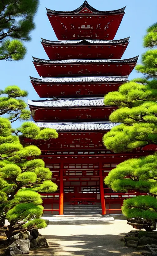 Image similar to infinite tall japanese temple 4 k