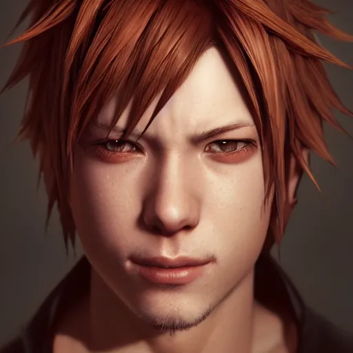 Image similar to photo realistic image of riku from kingdom hearts, stunning 3 d render inspired art by istvan sandorfi and greg rutkowski, perfect facial symmetry, realistic, highly detailed attributes and atmosphere, dim volumetric cinematic lighting,