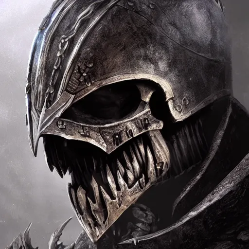 Prompt: the elder scrolls vi, dragon bone skull knight helmet, headshot, closeup, side elevation, grimdark, fantasy, trench crusade, terrifying, dark, fog, atmospheric cold lighting, dark souls, hyperrealistic, art by mike franchina