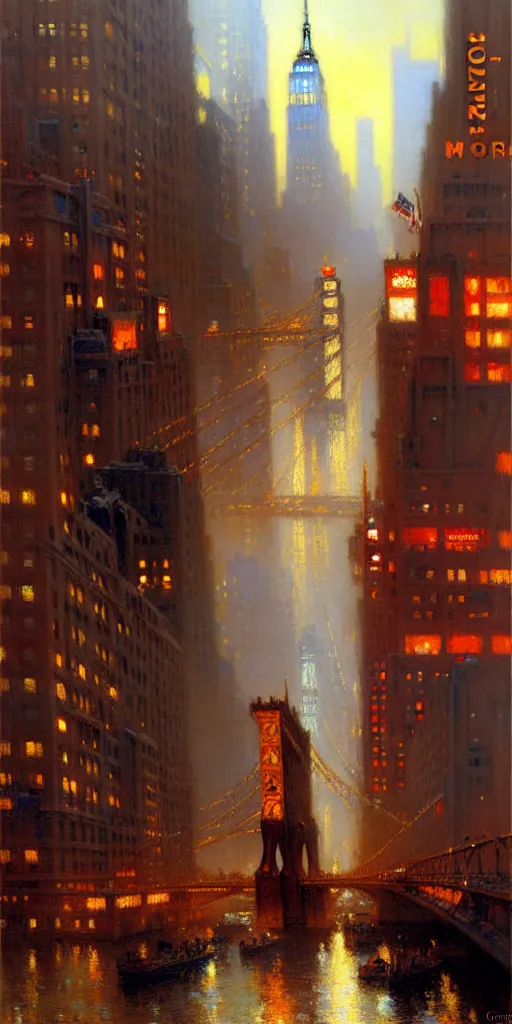 Image similar to city of modern new york. highly detailed painting by gaston bussiere, craig mullins, j. c. leyendecker