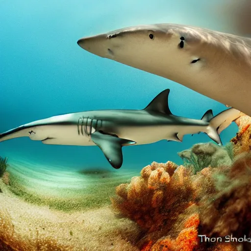 Image similar to a very long shark, award winning underwater photography by Thomas P. Peschak