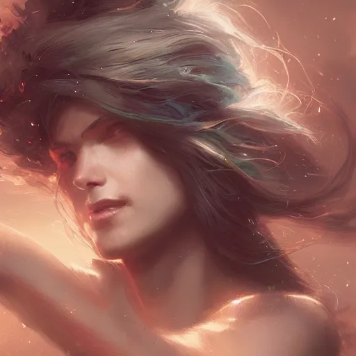 Image similar to a beautiful portrait of a wind goddess by Greg Rutkowski and Raymond Swanland, Trending on Artstation, ultra realistic digital art