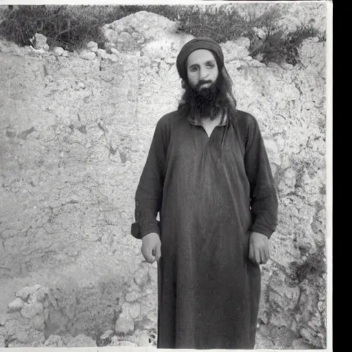 Prompt: photograph of a young man. he is an itinerant jewish prophet from the galilee in northern israel. age is 3 3. many people follow him