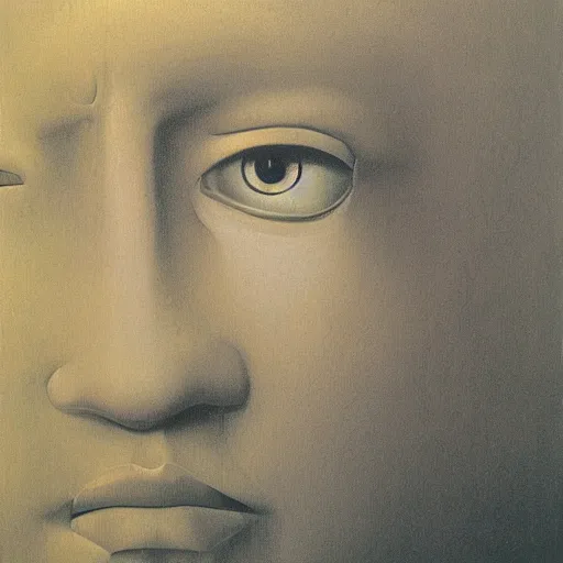 Image similar to monalisa by ZDZISŁAW BEKSIŃSKI, in the style of ZDZISŁAW BEKSIŃSKI, painted by ZDZISŁAW BEKSIŃSKI, made by ZDZISŁAW BEKSIŃSKI, ZDZISŁAW BEKSIŃSKI's artwork, oil on canvas